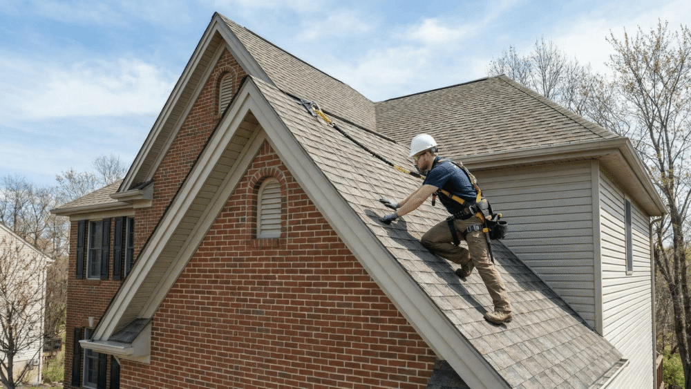 spring roof maintenance inspection on a Pittsburgh residential home